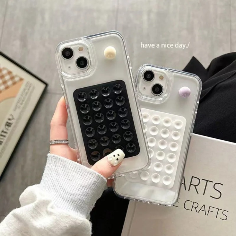 Phone Cases - Silikon-Saugnapf-Handyhalter-Matte, multifunktionaler Saugnapf-Wandständer, quadratisch, rutschfest, einseitige