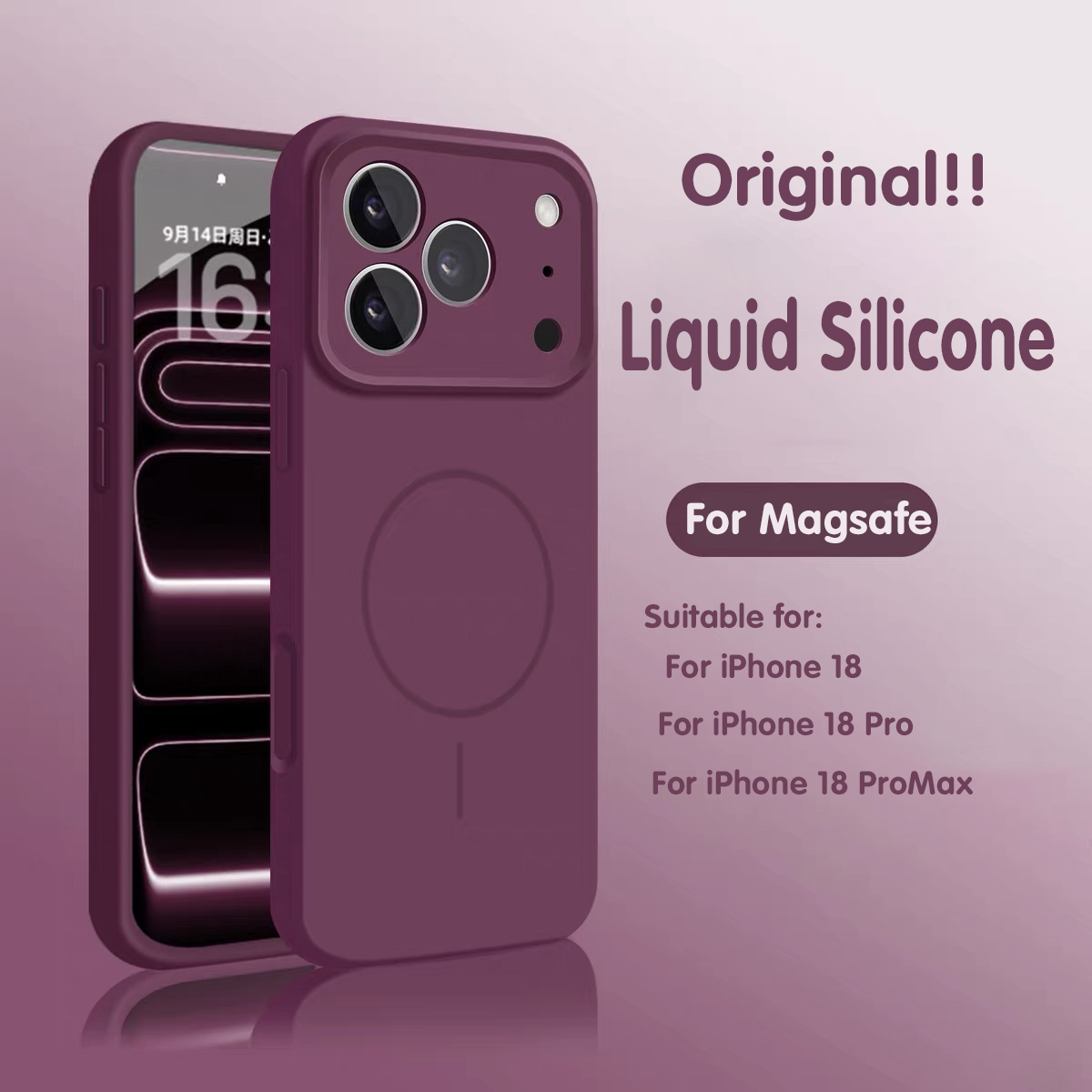 Liquid Silicone Magnetic Phone Case - Original-Flüssigsilikon-Magnet-Hülle für iPhone 18 17 16Plus