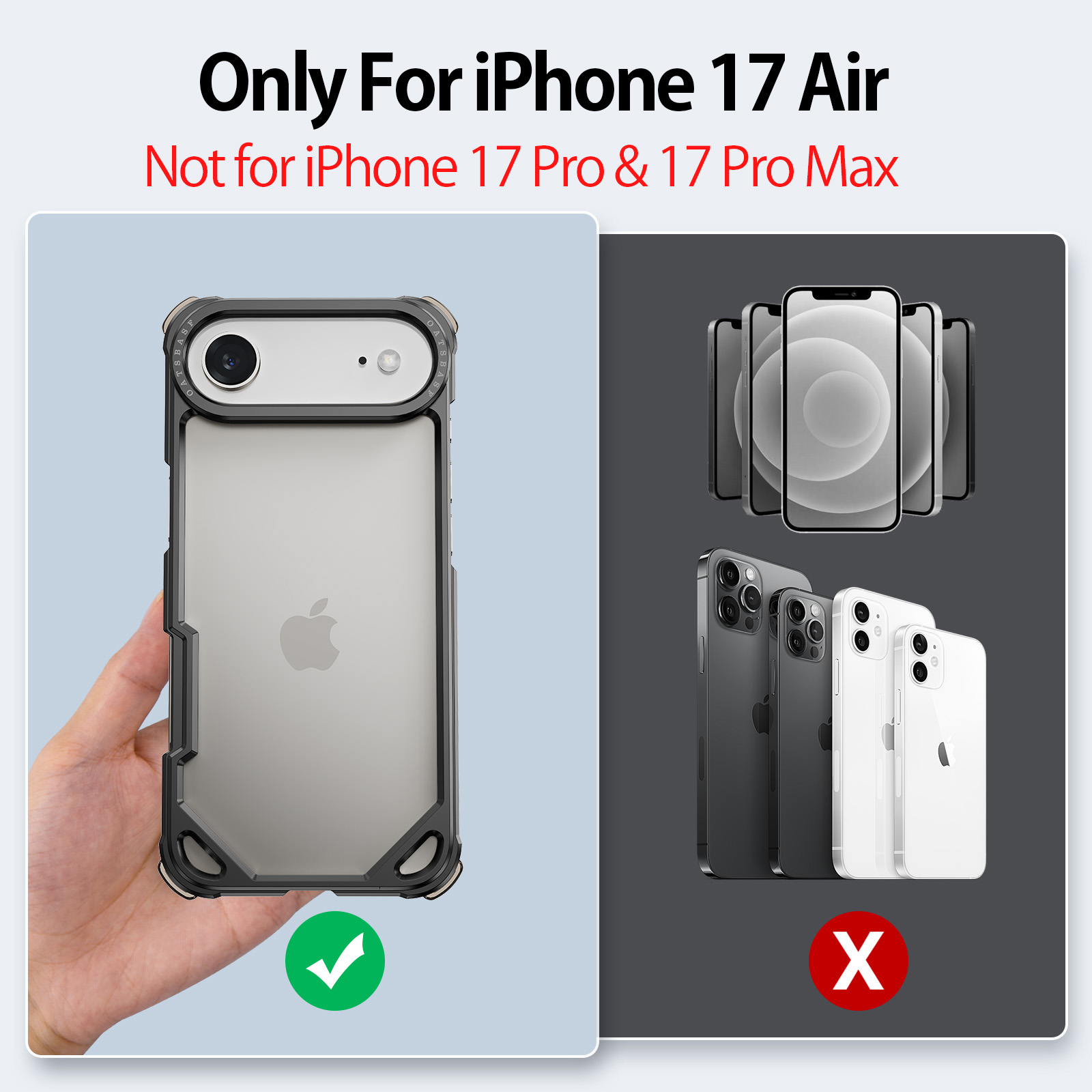 Ultra Thin Frameless Phone Cover - Eary Aluminium-Handyhülle für iPhone 17 Air