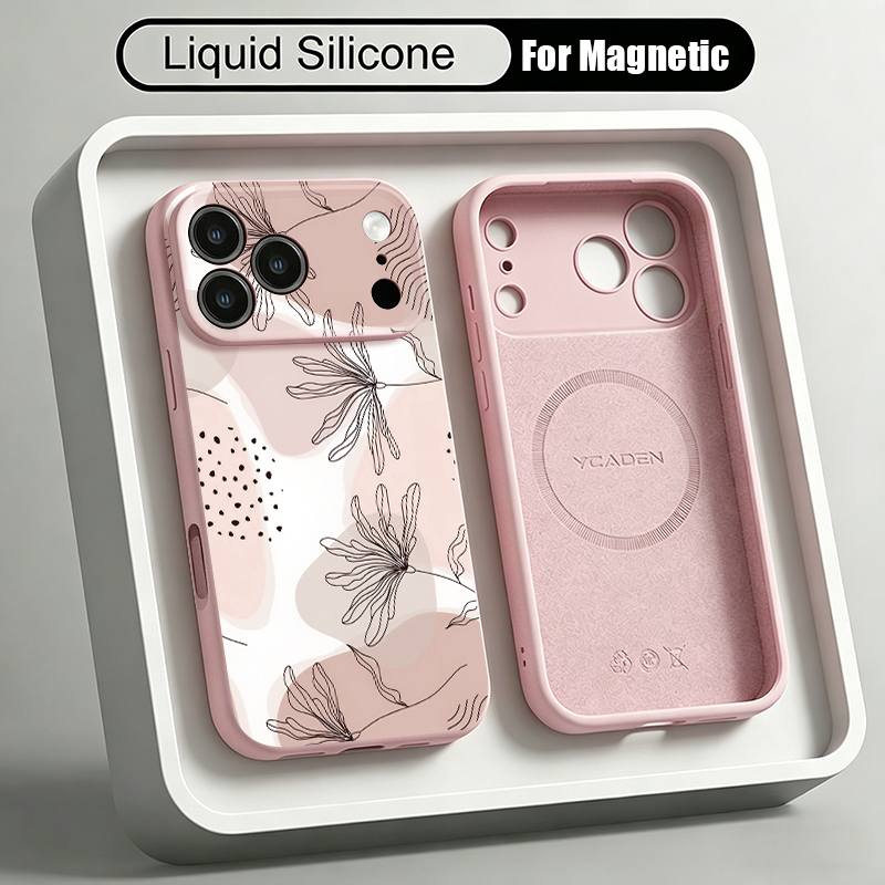 Liquid Silicone Magnetic Phone Case - Einfaches Muster Flüssigsilikon Magnetische Handyhülle für
