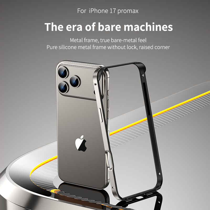 Metal Bumper Aluminum Frame Case - Aluminium-Metallrahmen, Silikon-Schutzhülle für iPhone 17 Pro