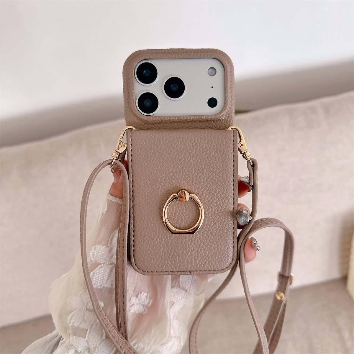 Umhängeband mit Ring, Kartenha – Leather Wallet Card Holder Phone Cover Bewertung und Preis