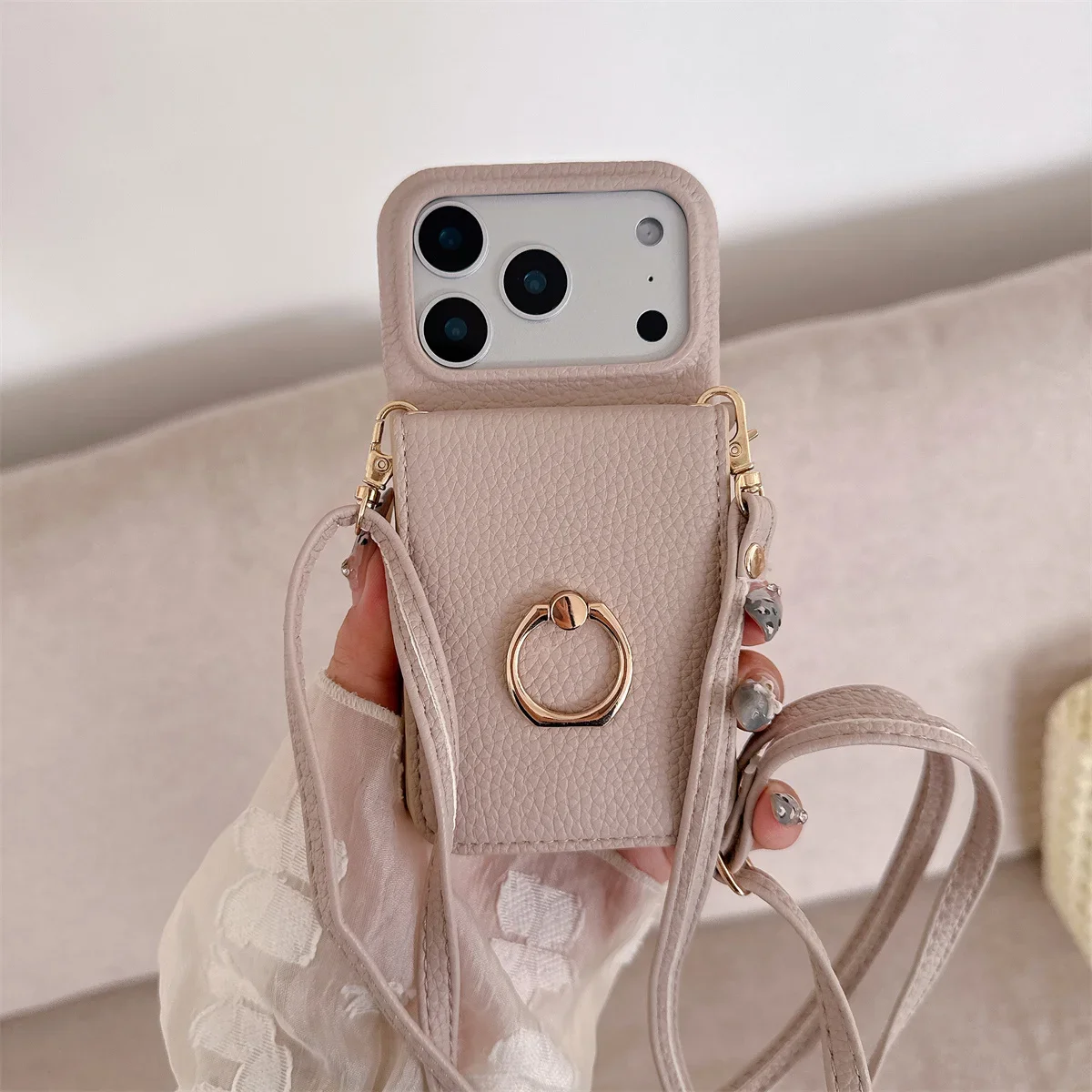 Umhängeband mit Ring, Kartenha – Leather Wallet Card Holder Phone Cover Bewertung und Preis