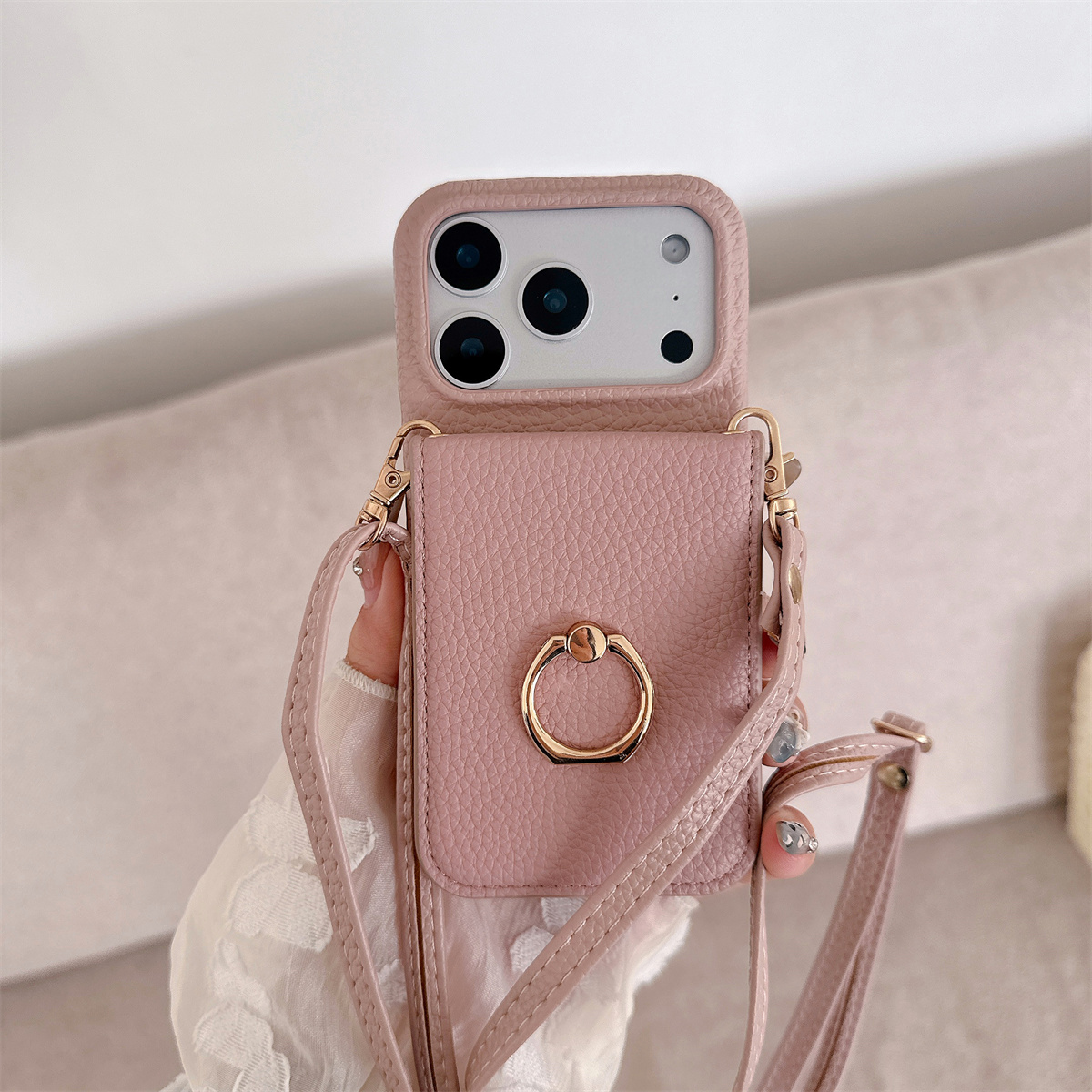 Umhängeband mit Ring, Kartenha – Leather Wallet Card Holder Phone Cover Bewertung und Preis