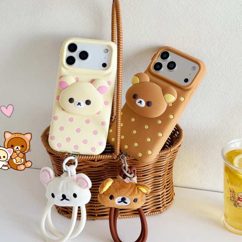 3D Rilakkuma Bär Polka Dot Sil – Cute Cartoon Wrist Strap Silicone Case Bewertung und Preis
