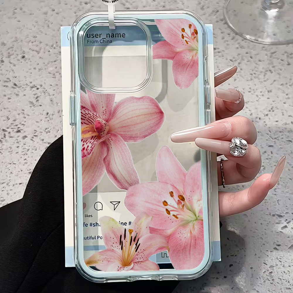 Rosa Lilien-Blumen Transparent – Clear Shockproof Bumper Case Bewertung und Preis