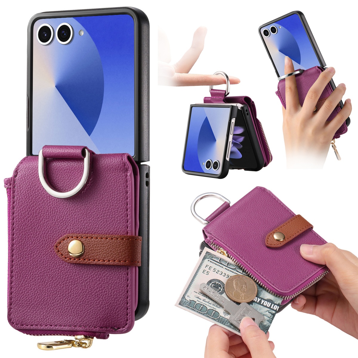 Luxuriöse Kartenhalter-Handyhü – Leather Wallet Card Holder Phone Cover Bewertung und Preis