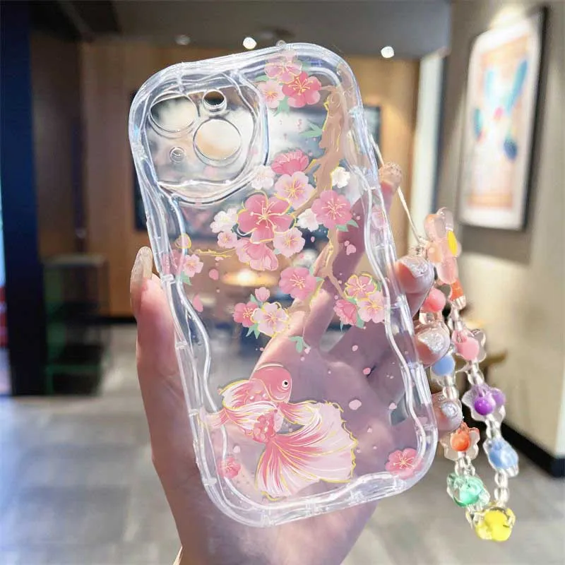 Niedliche Handyhülle mit Blume – Cute Cartoon Wrist Strap Silicone Case Bewertung und Preis