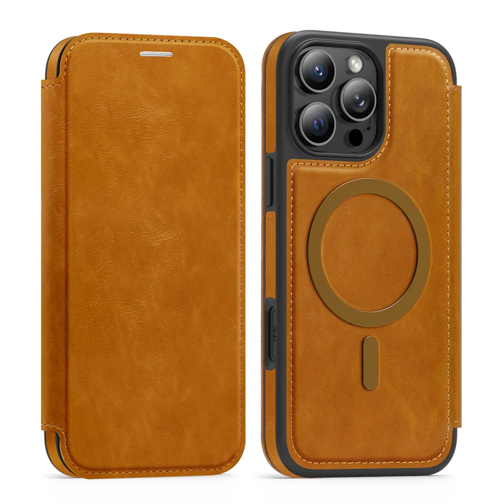 Magnetische Flip-Leder-Handyhü – Leather Wallet Card Holder Phone Cover Bewertung und Preis
